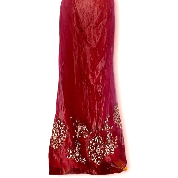 🆕 [Nicole Miller] Burgundy Beaded Silk Lined Gown Sz: 12 NWT! - Picture 2 of 12